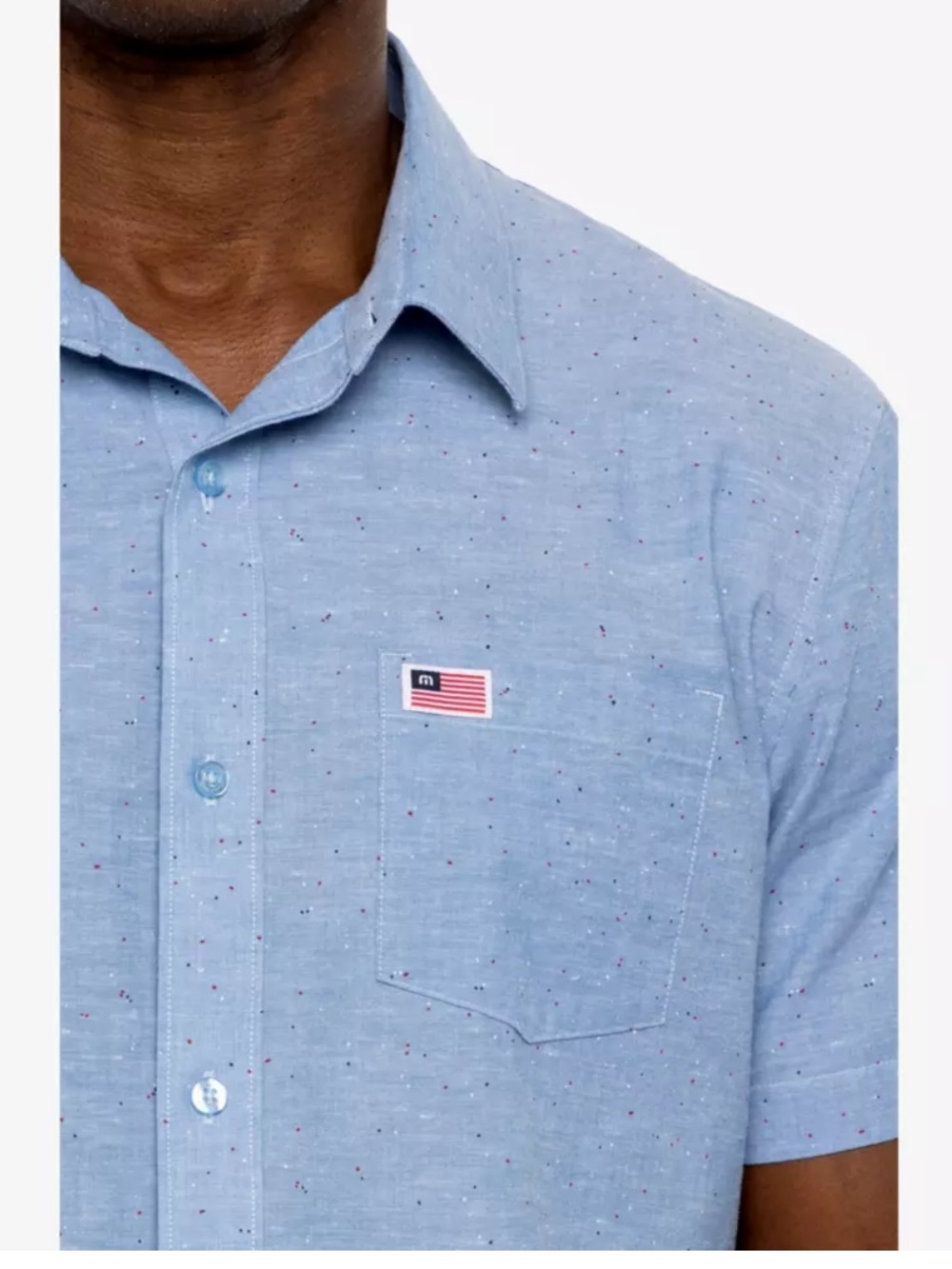 TravisMathew Shirt Eagle Pride Short Sleeve Button Up Woven Shirt New Medium - Picture 4 of 14
